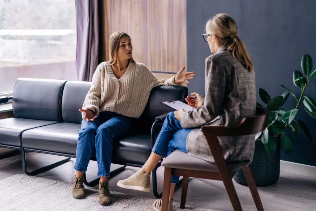 Divorce coach talking to client